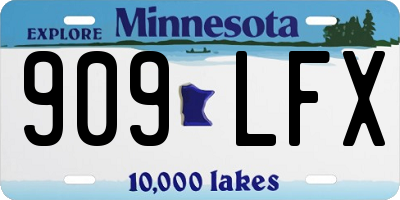 MN license plate 909LFX
