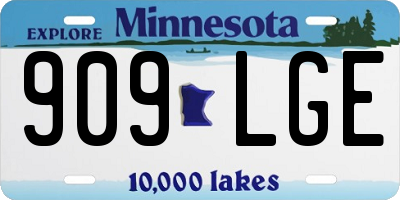 MN license plate 909LGE