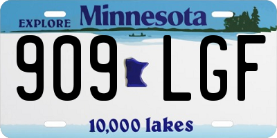 MN license plate 909LGF