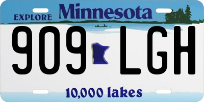 MN license plate 909LGH