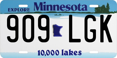 MN license plate 909LGK