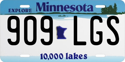MN license plate 909LGS