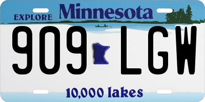 MN license plate 909LGW
