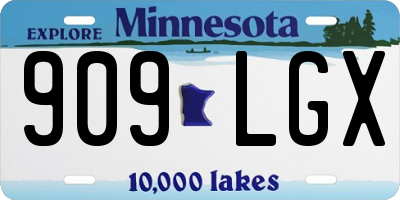 MN license plate 909LGX