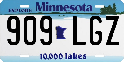 MN license plate 909LGZ