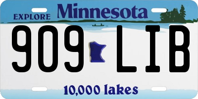 MN license plate 909LIB