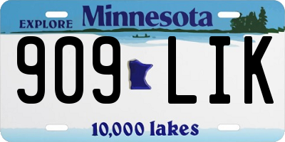 MN license plate 909LIK