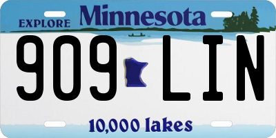 MN license plate 909LIN