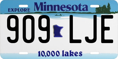 MN license plate 909LJE