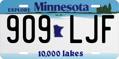 MN license plate 909LJF