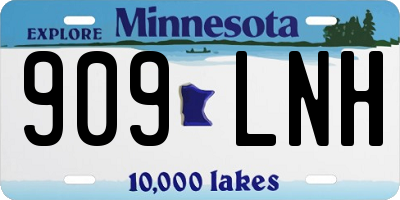 MN license plate 909LNH