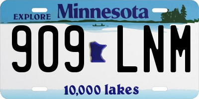MN license plate 909LNM