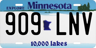MN license plate 909LNV