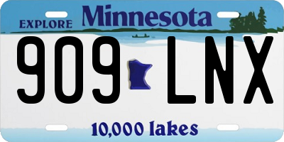 MN license plate 909LNX
