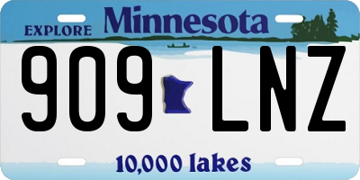 MN license plate 909LNZ