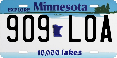 MN license plate 909LOA