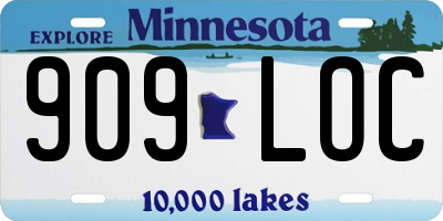 MN license plate 909LOC
