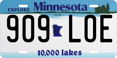 MN license plate 909LOE
