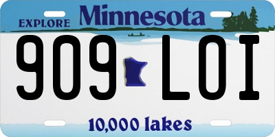 MN license plate 909LOI