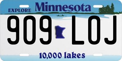 MN license plate 909LOJ