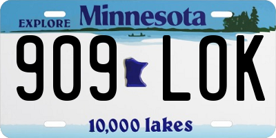 MN license plate 909LOK