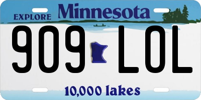 MN license plate 909LOL