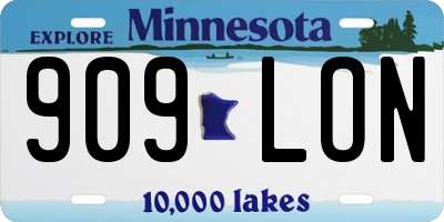 MN license plate 909LON