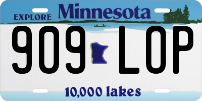 MN license plate 909LOP