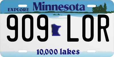 MN license plate 909LOR