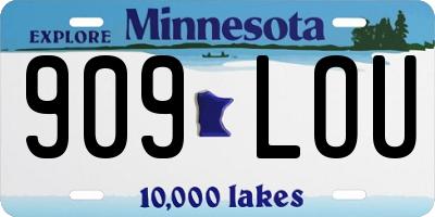 MN license plate 909LOU