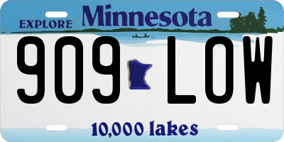 MN license plate 909LOW