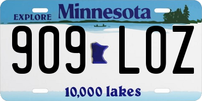 MN license plate 909LOZ
