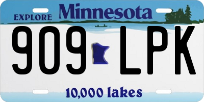 MN license plate 909LPK