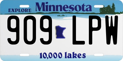 MN license plate 909LPW