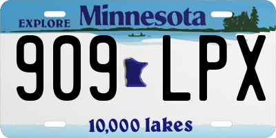MN license plate 909LPX