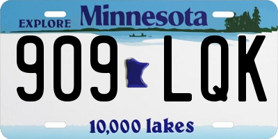 MN license plate 909LQK