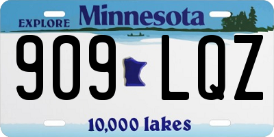 MN license plate 909LQZ