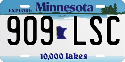 MN license plate 909LSC