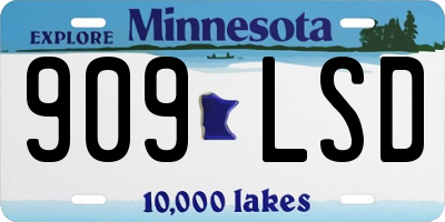 MN license plate 909LSD
