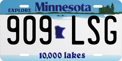 MN license plate 909LSG