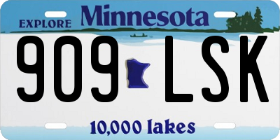 MN license plate 909LSK