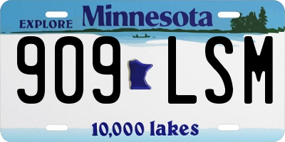 MN license plate 909LSM