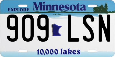 MN license plate 909LSN