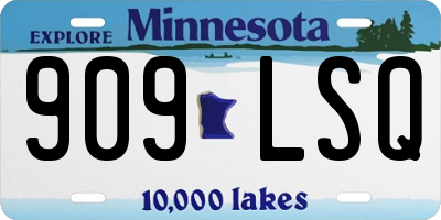 MN license plate 909LSQ