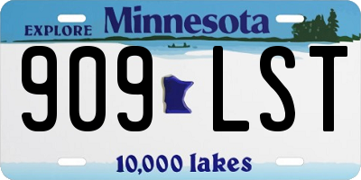 MN license plate 909LST