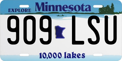 MN license plate 909LSU