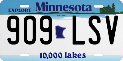 MN license plate 909LSV