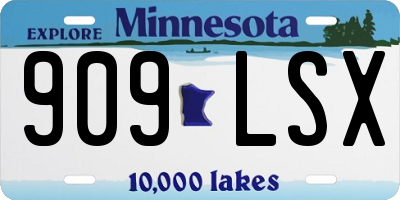 MN license plate 909LSX