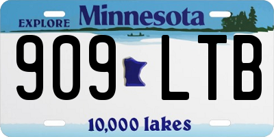 MN license plate 909LTB