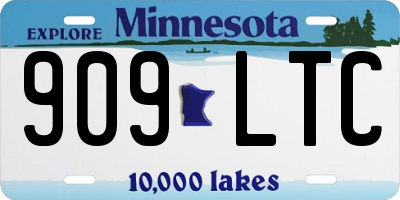 MN license plate 909LTC